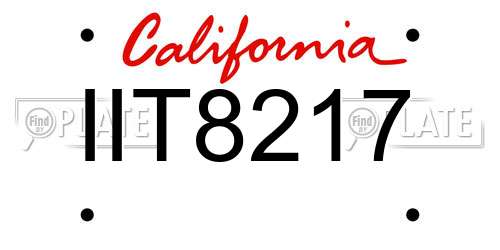 IIT8217 California License Plate