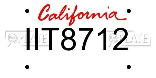 IIT8712 California License Plate
