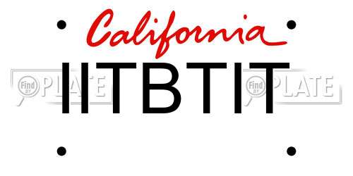 IITBTIT California License Plate