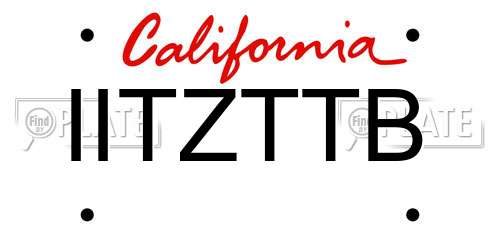 IITZTTB California License Plate