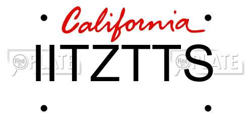IITZTTS California License Plate