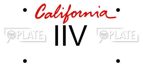 IIV California License Plate