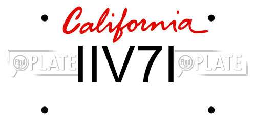 IIV7I California License Plate