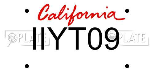 IIYT09 California License Plate