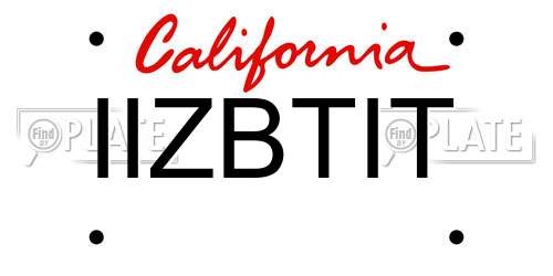 IIZBTIT California License Plate