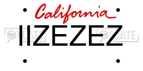 IIZEZEZ California License Plate