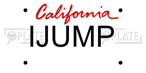 IJUMP California License Plate