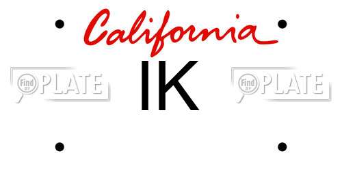IK California License Plate