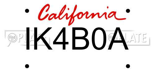 IK4B0A California License Plate