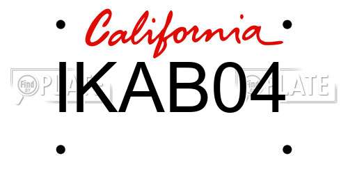 IKAB04 California License Plate