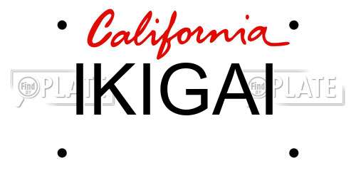 IKIGAI California License Plate