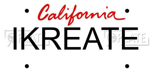 IKREATE California License Plate