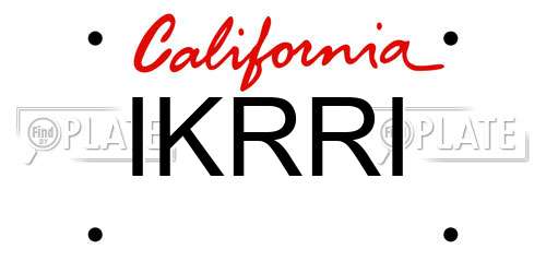 IKRRI California License Plate