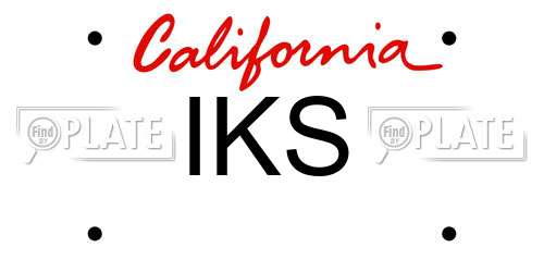 IKS California License Plate