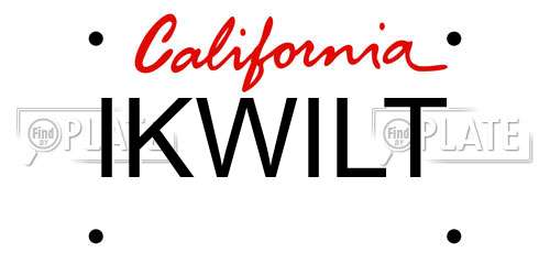IKWILT California License Plate