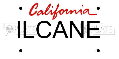 ILCANE California License Plate