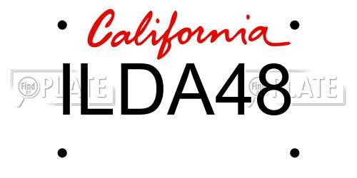 ILDA48 California License Plate