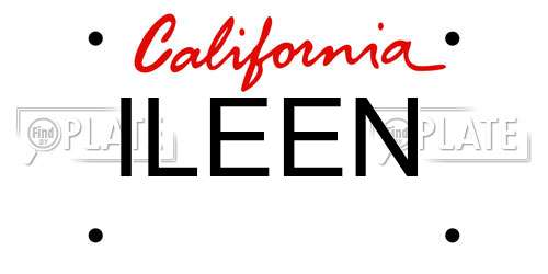 ILEEN California License Plate