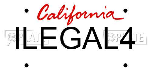 ILEGAL4 California License Plate