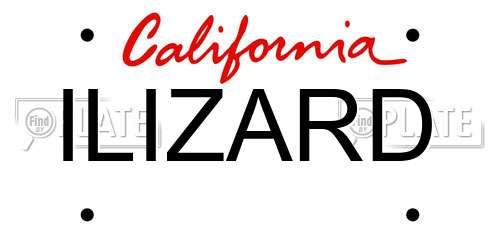 ILIZARD California License Plate