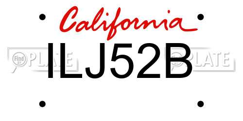 ILJ52B California License Plate
