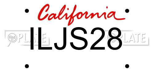 ILJS28 California License Plate