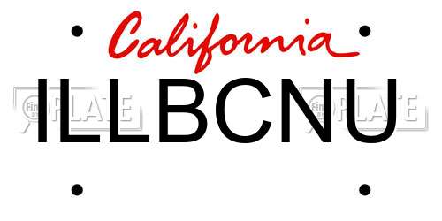 ILLBCNU California License Plate