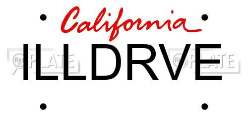 ILLDRVE California License Plate