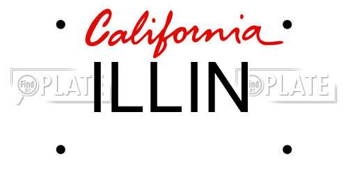 ILLIN California License Plate