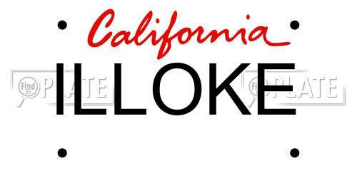 ILLOKE California License Plate