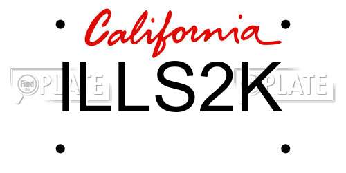 ILLS2K California License Plate