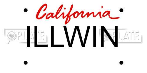 ILLWIN California License Plate