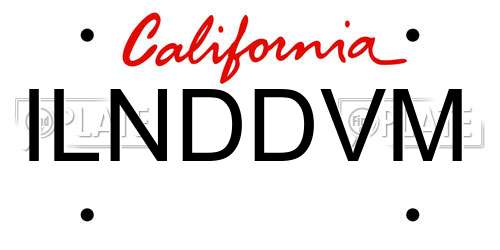 ILNDDVM California License Plate