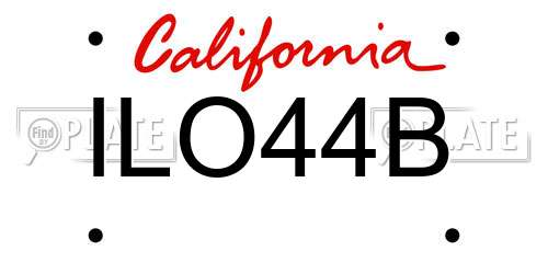 ILO44B California License Plate