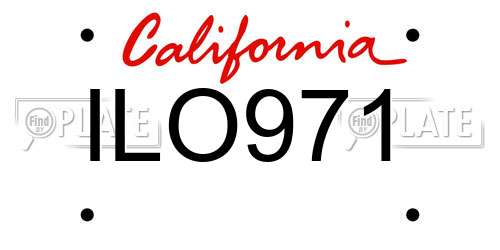 ILO971 California License Plate
