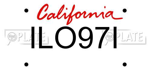 ILO97I California License Plate