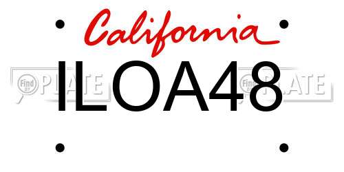 ILOA48 California License Plate