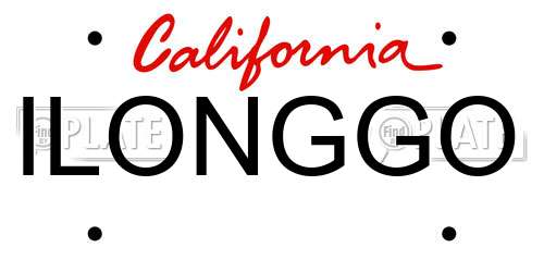 ILONGGO California License Plate