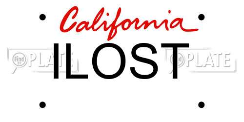 ILOST California License Plate