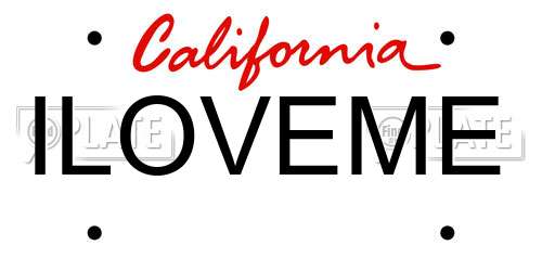 ILOVEME California License Plate