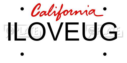 ILOVEUG California License Plate