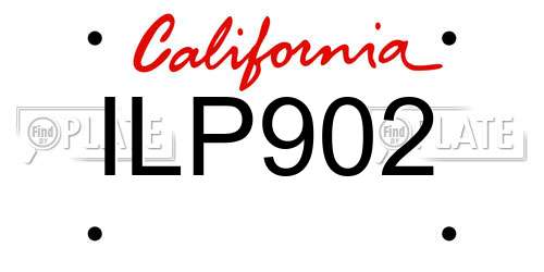 ILP902 California License Plate