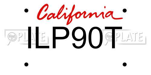 ILP90T California License Plate