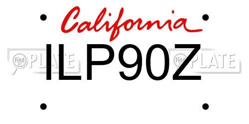 ILP90Z California License Plate