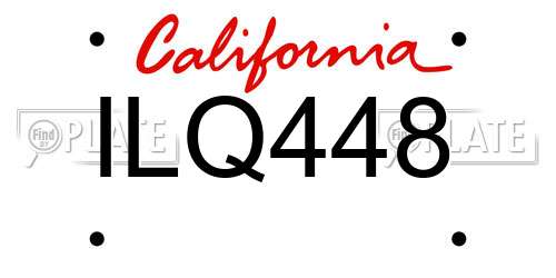 ILQ448 California License Plate