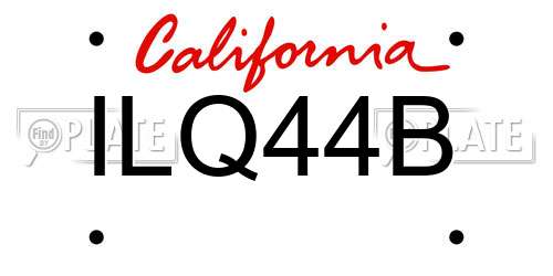 ILQ44B California License Plate