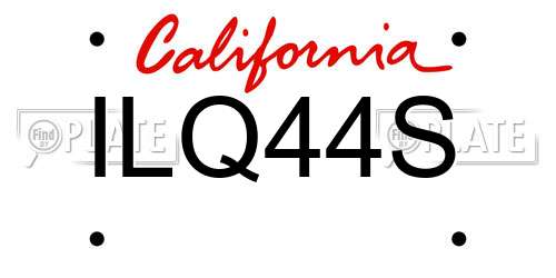 ILQ44S California License Plate