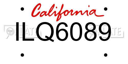 ILQ6089 California License Plate