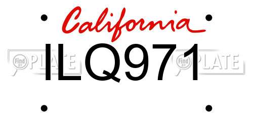 ILQ971 California License Plate