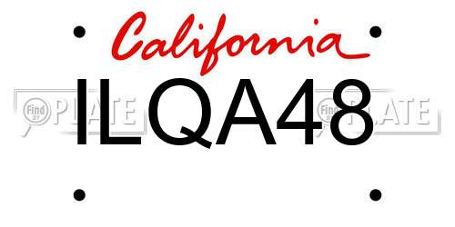 ILQA48 California License Plate